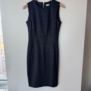 Calvin Klein Black Leopard Shift Dress Size 4